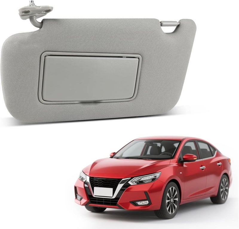 ItranMc Sun Visor Driver Side for Nissan Sentra 2013-2019,Without Light, Left Side Sunvisor with Mirror, Gray, Replacement#96401-3SG8A - Image 1